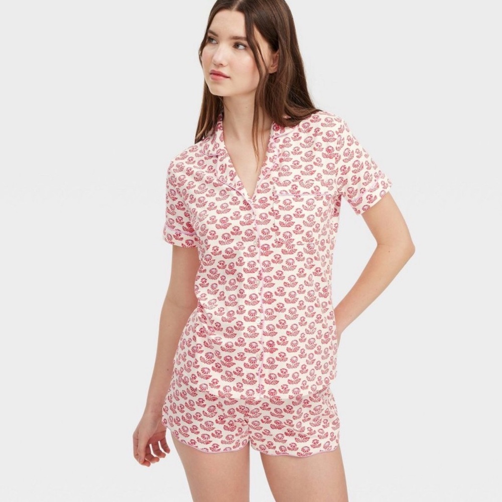 Pink Floral Short-Sleeve Pajama Set roller rabbit x target